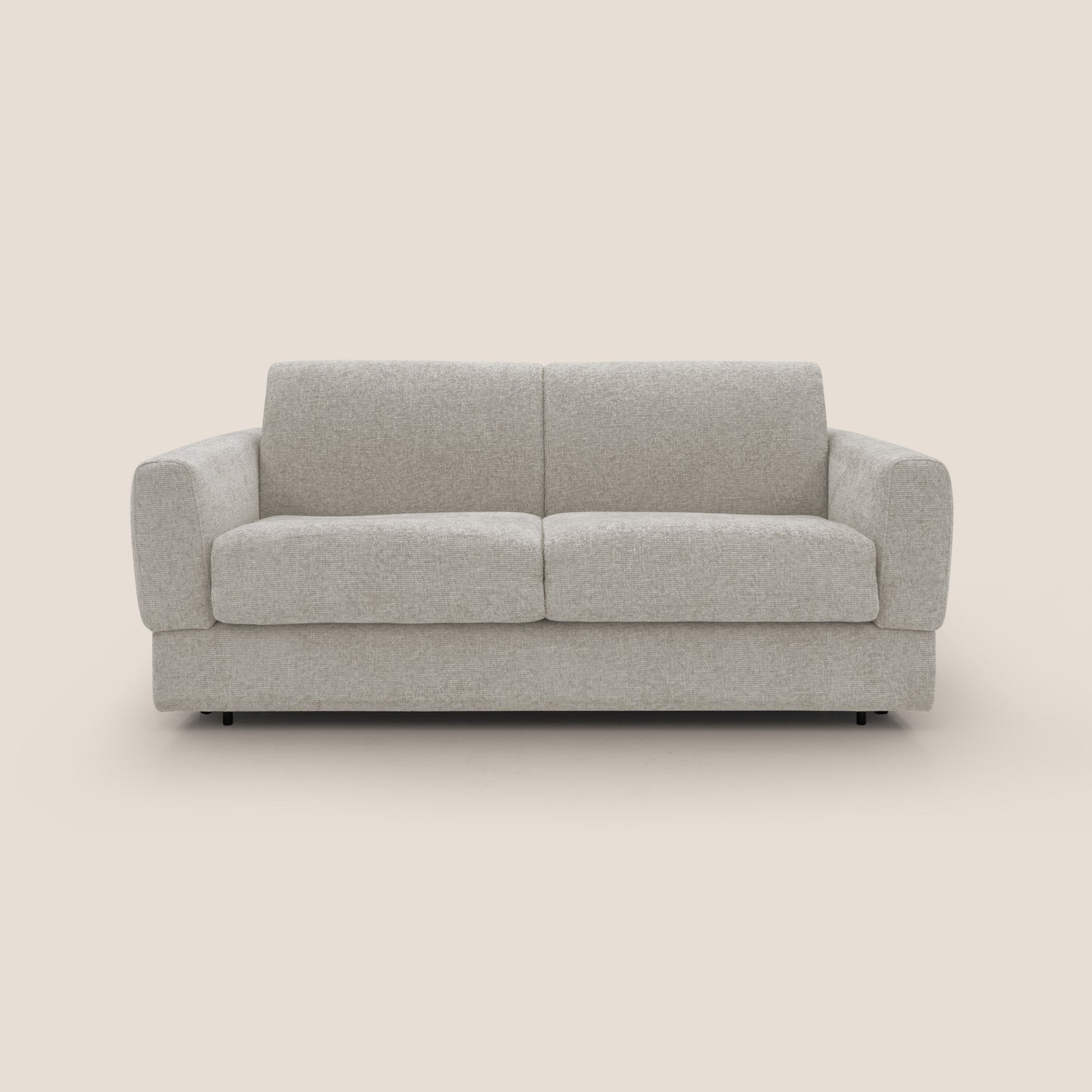 Happy Divano letto matrimoniale con materasso h18 cm in tessuto impermeabile T10 panna 