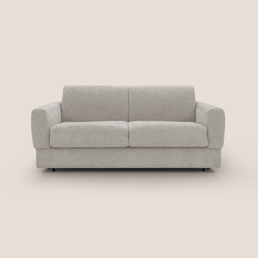 Happy Divano letto matrimoniale con materasso h18 cm in tessuto impermeabile T10 panna 