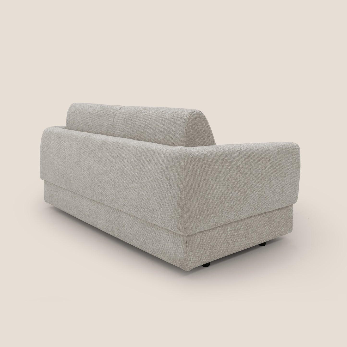 Happy Divano letto matrimoniale con materasso h18 cm in tessuto impermeabile T10 panna 