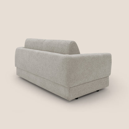 Happy Divano letto matrimoniale con materasso h18 cm in tessuto impermeabile T10 panna 