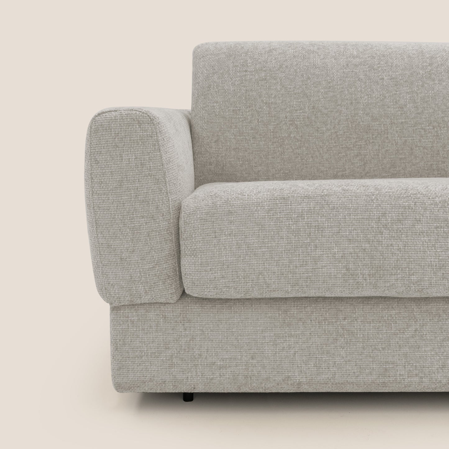 Happy Divano letto matrimoniale con materasso h18 cm in tessuto impermeabile T10 panna 