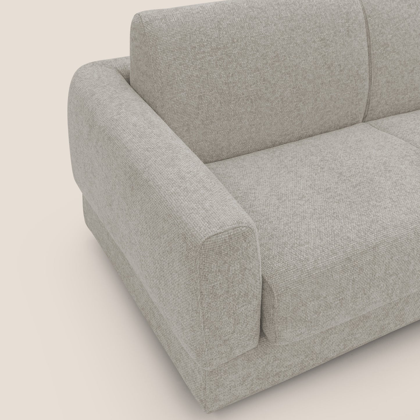 Happy Divano letto matrimoniale con materasso h18 cm in tessuto impermeabile T10 panna 