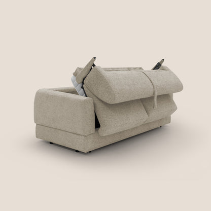 Happy Divano letto matrimoniale con materasso h18 cm in tessuto impermeabile T10 beige 