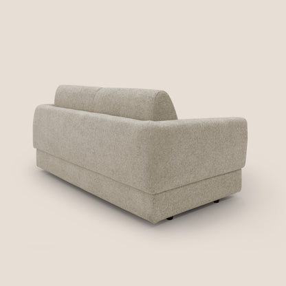 Happy Divano letto matrimoniale con materasso h18 cm in tessuto impermeabile T10 beige 