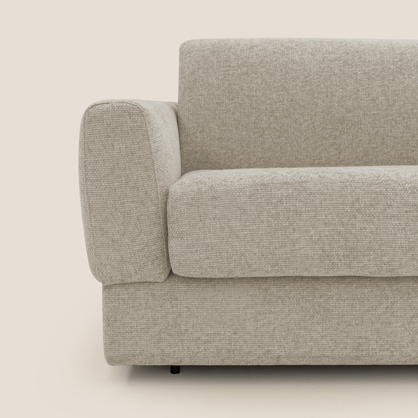 Happy Divano letto matrimoniale con materasso h18 cm in tessuto impermeabile T10 beige 