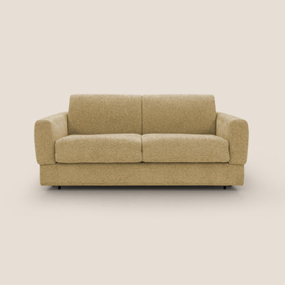 Happy Divano letto matrimoniale con materasso h18 cm in tessuto impermeabile T10 giallo 