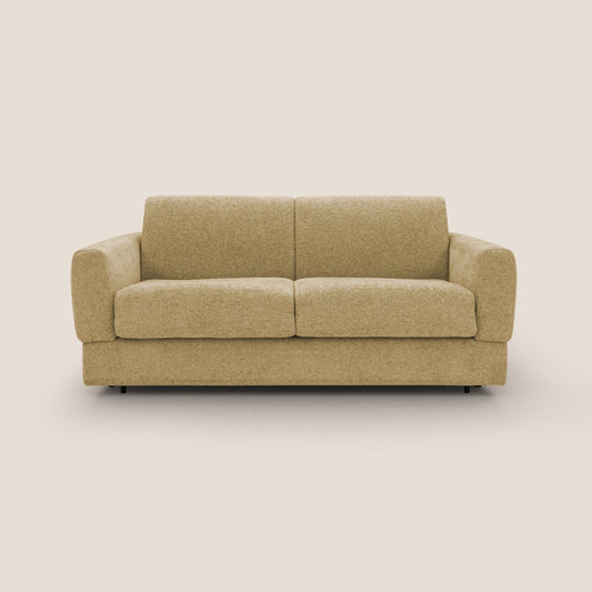 Happy Divano letto matrimoniale con materasso h18 cm in tessuto impermeabile T10 giallo 