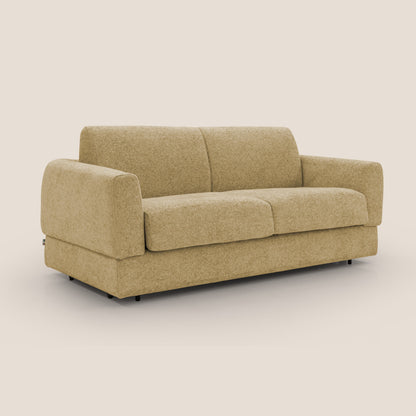 Happy Divano letto matrimoniale con materasso h18 cm in tessuto impermeabile T10 giallo 