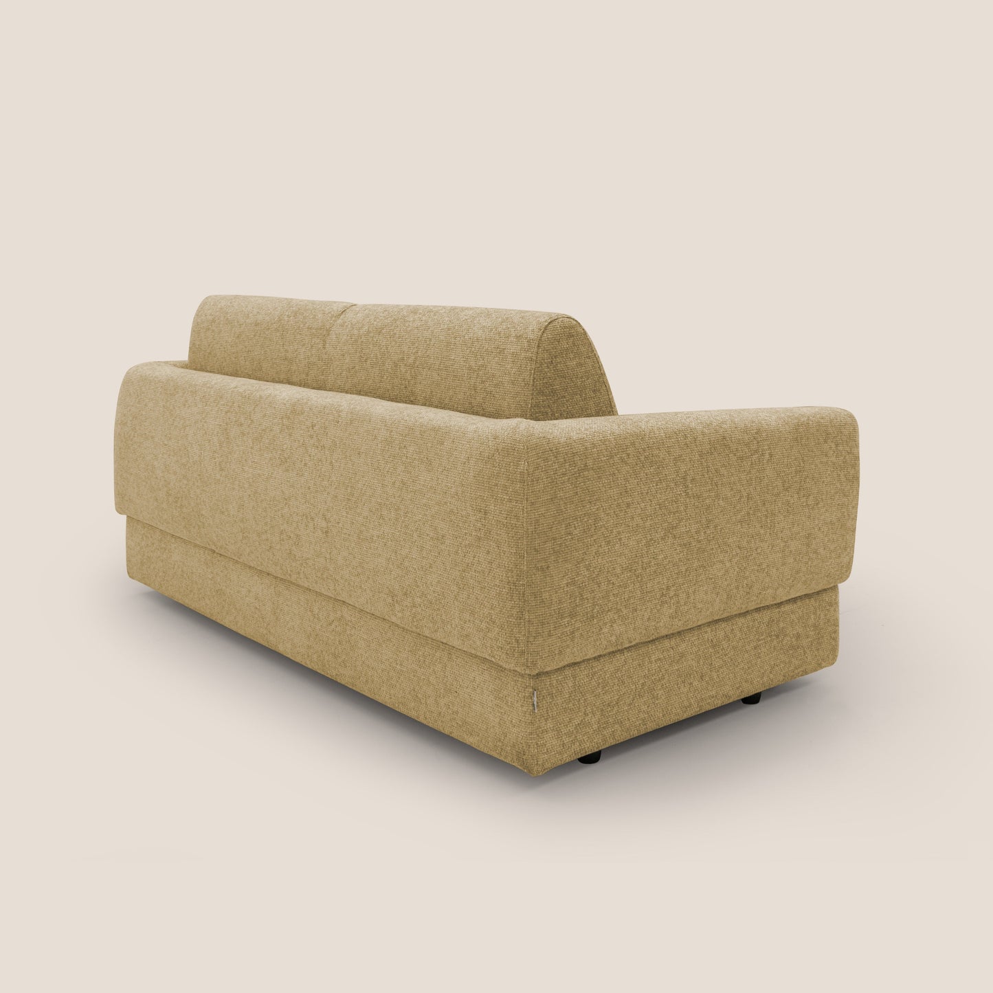 Happy Divano letto matrimoniale con materasso h18 cm in tessuto impermeabile T10 giallo 