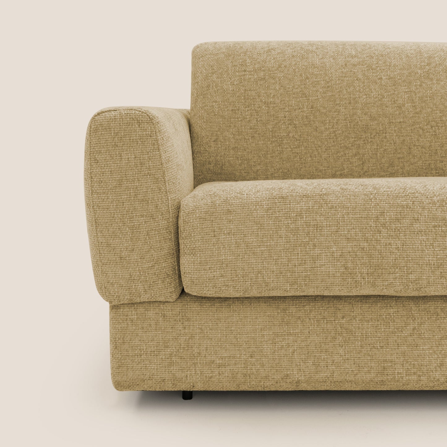 Happy Divano letto matrimoniale con materasso h18 cm in tessuto impermeabile T10 giallo 