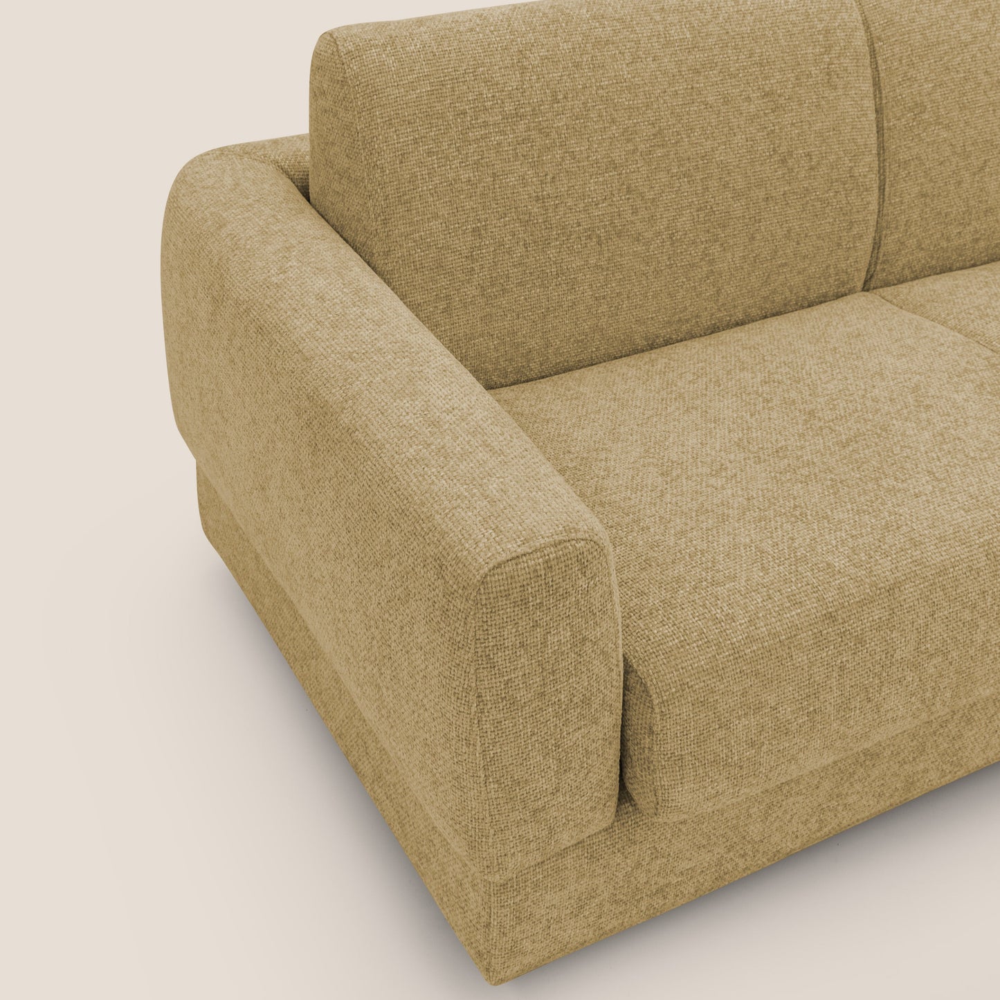 Happy Divano letto matrimoniale con materasso h18 cm in tessuto impermeabile T10 giallo 