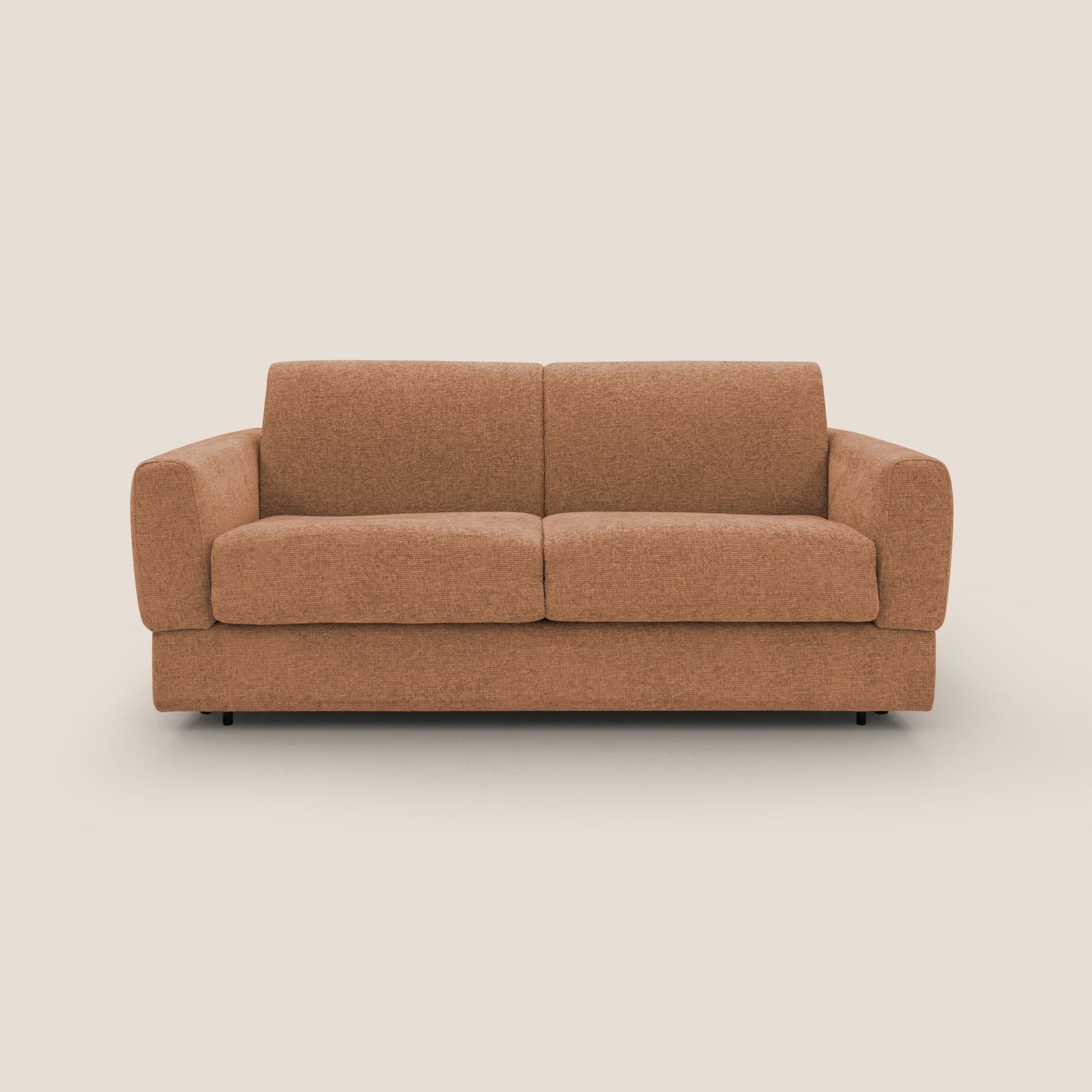 Happy Divano letto matrimoniale con materasso h18 cm in tessuto impermeabile T10 arancio 