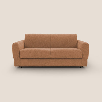 Happy Divano letto matrimoniale con materasso h18 cm in tessuto impermeabile T10 arancio 