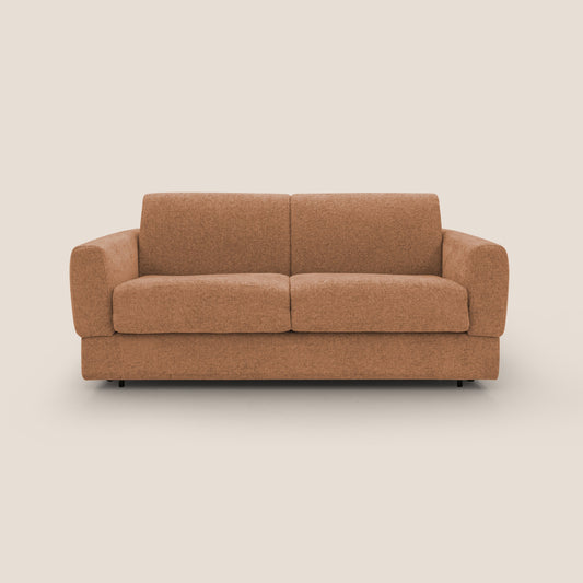 Happy Divano letto matrimoniale con materasso h18 cm in tessuto impermeabile T10 arancio 