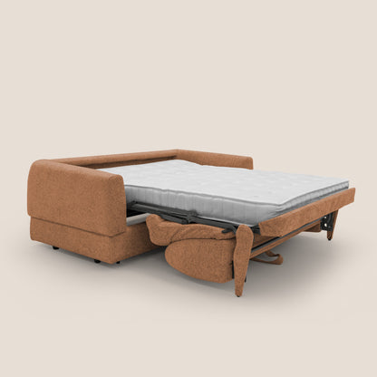 Happy Divano letto matrimoniale con materasso h18 cm in tessuto impermeabile T10 arancio 