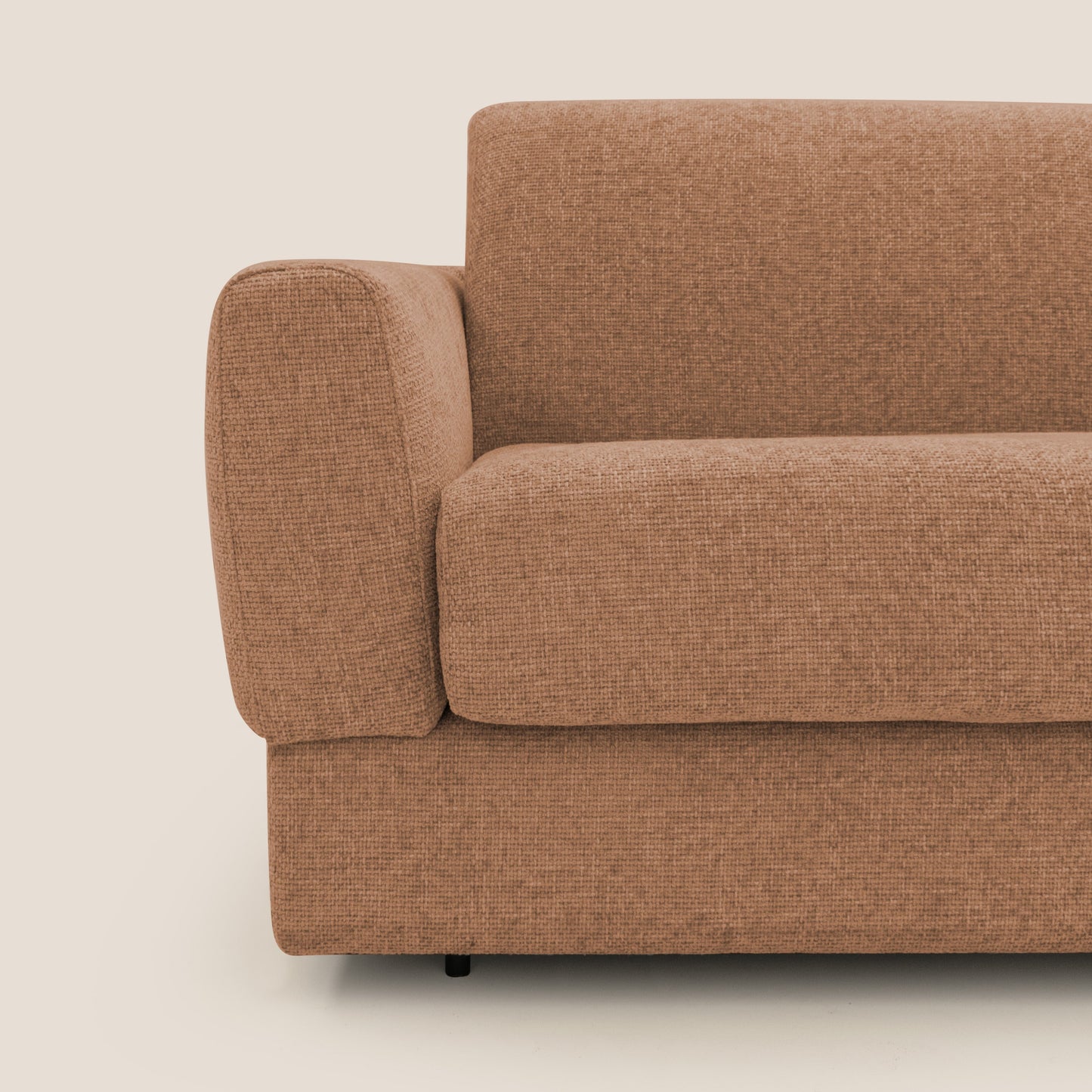 Happy Divano letto matrimoniale con materasso h18 cm in tessuto impermeabile T10 arancio 