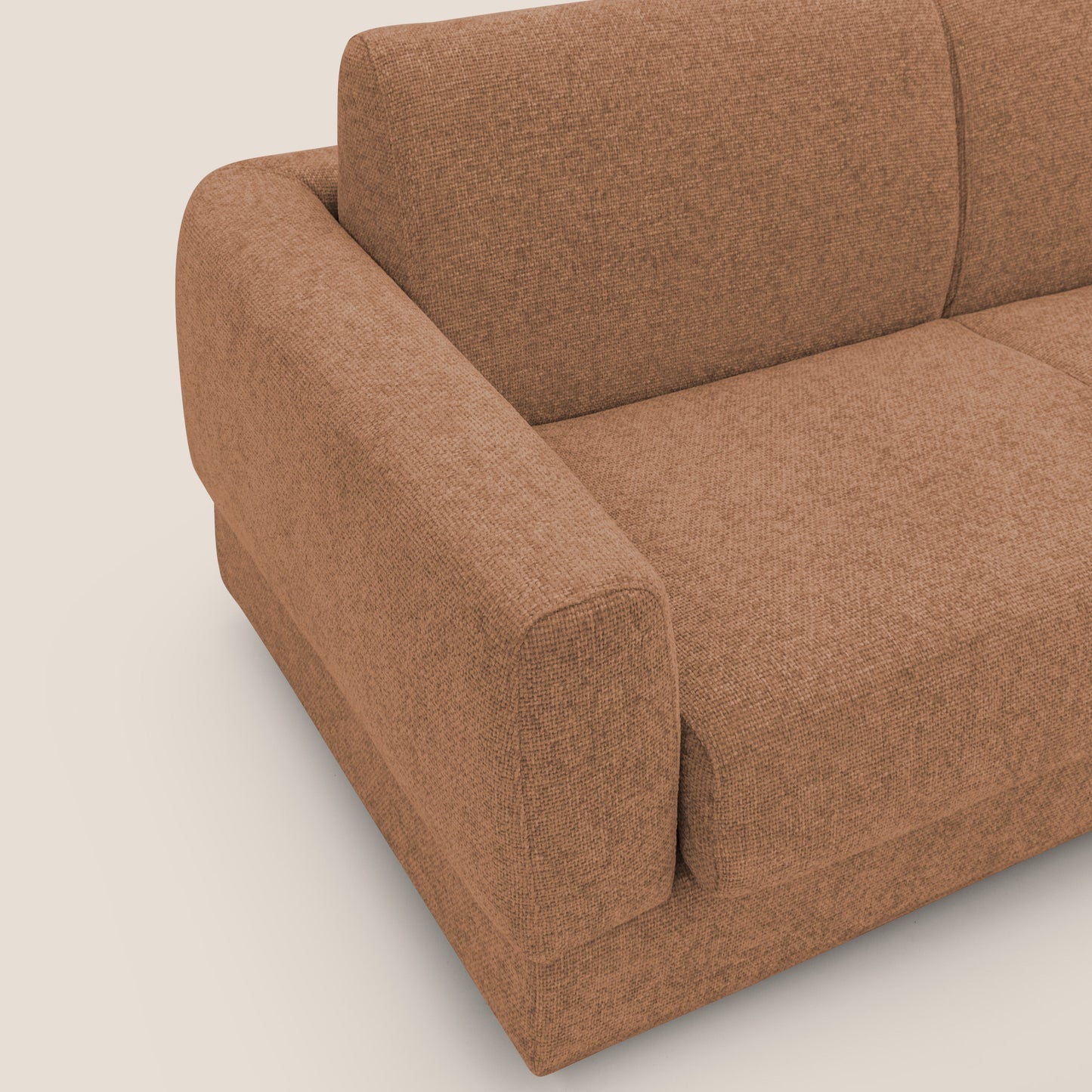 Happy Divano letto matrimoniale con materasso h18 cm in tessuto impermeabile T10 arancio 