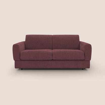 Happy Divano letto matrimoniale con materasso h18 cm in tessuto impermeabile T10 bordeaux 