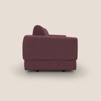 Happy Divano letto matrimoniale con materasso h18 cm in tessuto impermeabile T10 bordeaux 