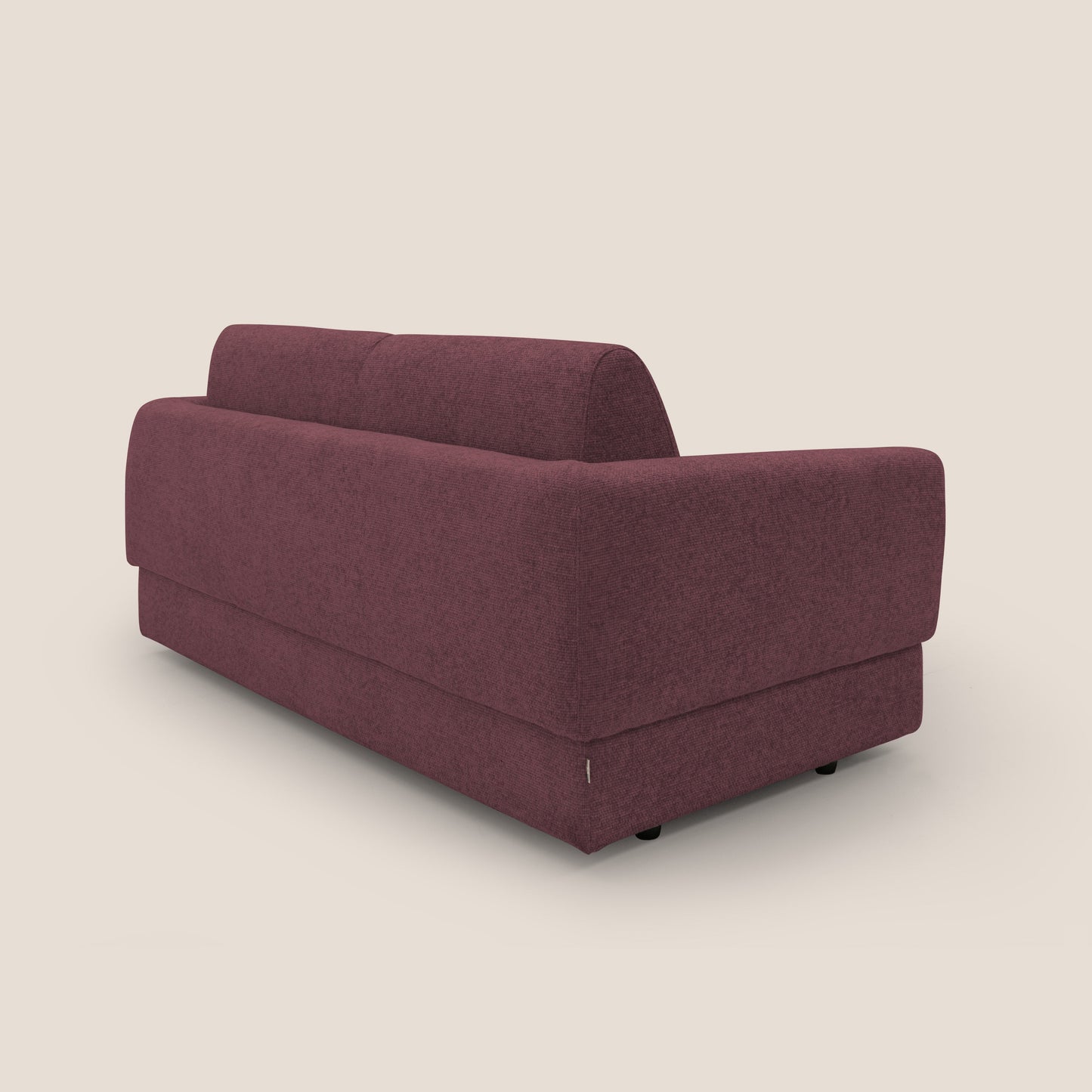 Happy Divano letto matrimoniale con materasso h18 cm in tessuto impermeabile T10 bordeaux 