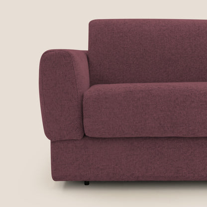 Happy Divano letto matrimoniale con materasso h18 cm in tessuto impermeabile T10 bordeaux 