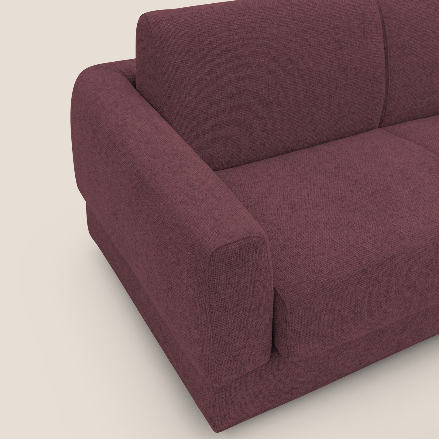 Happy Divano letto matrimoniale con materasso h18 cm in tessuto impermeabile T10 bordeaux 