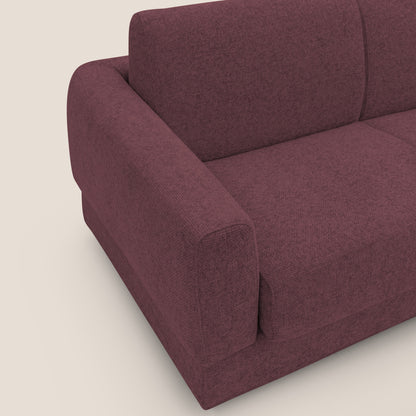 Happy Divano letto matrimoniale con materasso h18 cm in tessuto impermeabile T10 bordeaux 
