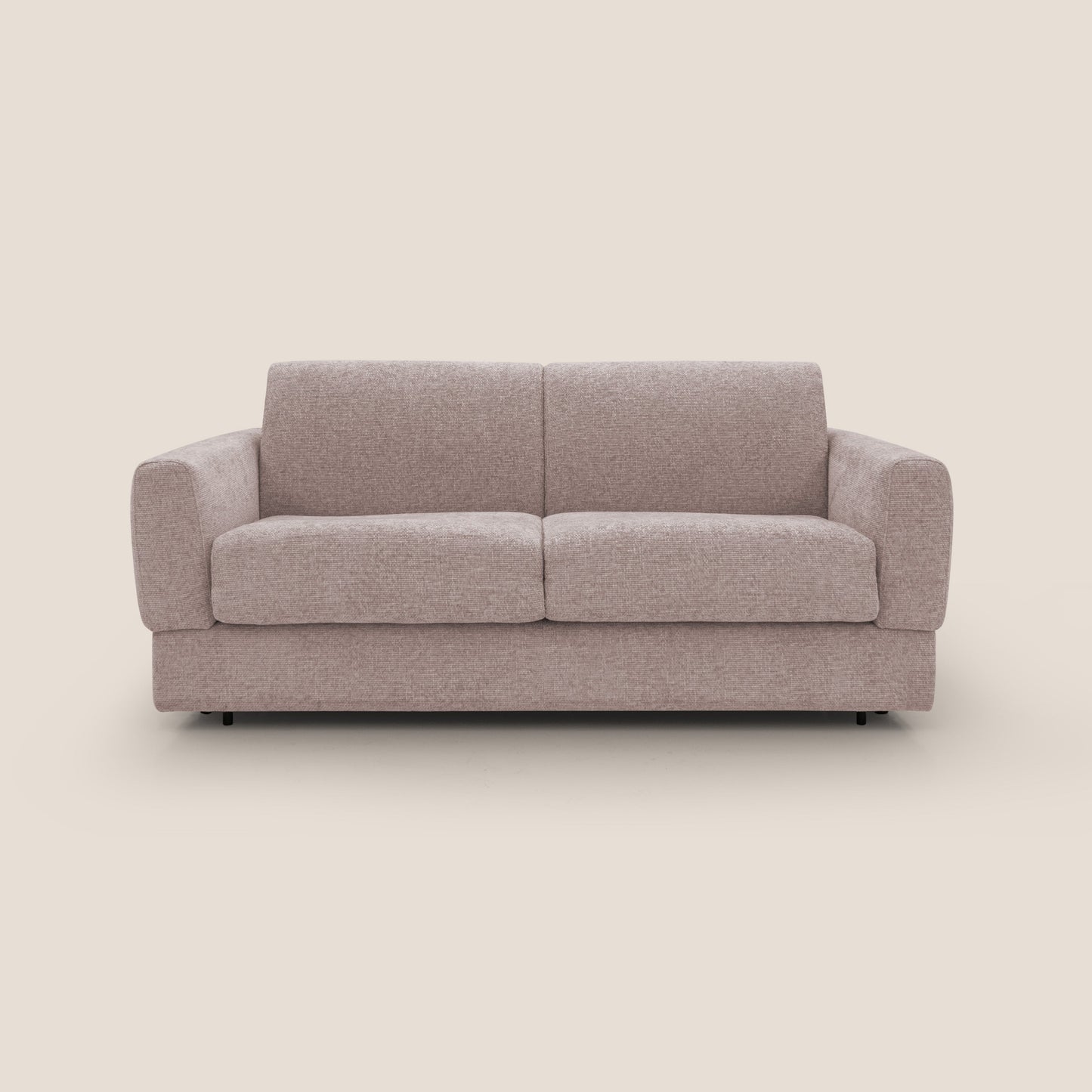 Happy Divano letto matrimoniale con materasso h18 cm in tessuto impermeabile T10 rosa 