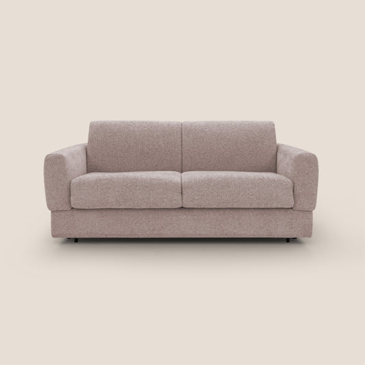 Happy Divano letto matrimoniale con materasso h18 cm in tessuto impermeabile T10 rosa 