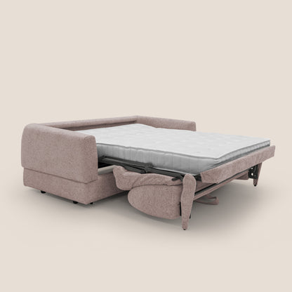 Happy Divano letto matrimoniale con materasso h18 cm in tessuto impermeabile T10 rosa 