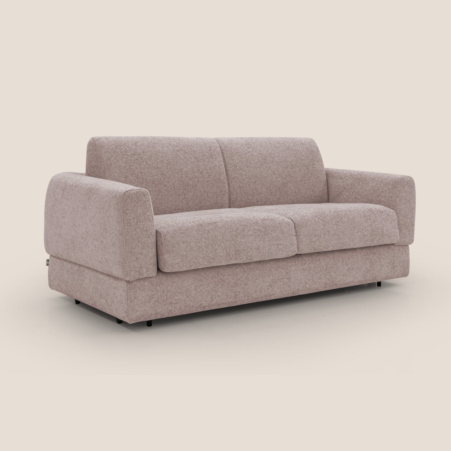 Happy Divano letto matrimoniale con materasso h18 cm in tessuto impermeabile T10 rosa 