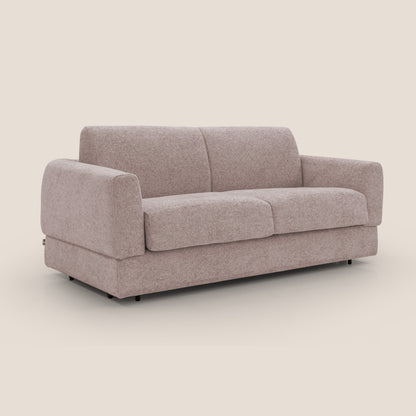 Happy Divano letto matrimoniale con materasso h18 cm in tessuto impermeabile T10 rosa 