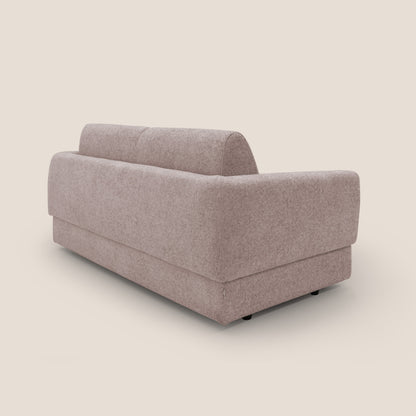 Happy Divano letto matrimoniale con materasso h18 cm in tessuto impermeabile T10 rosa 