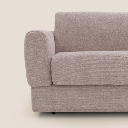 Happy Divano letto matrimoniale con materasso h18 cm in tessuto impermeabile T10 rosa 