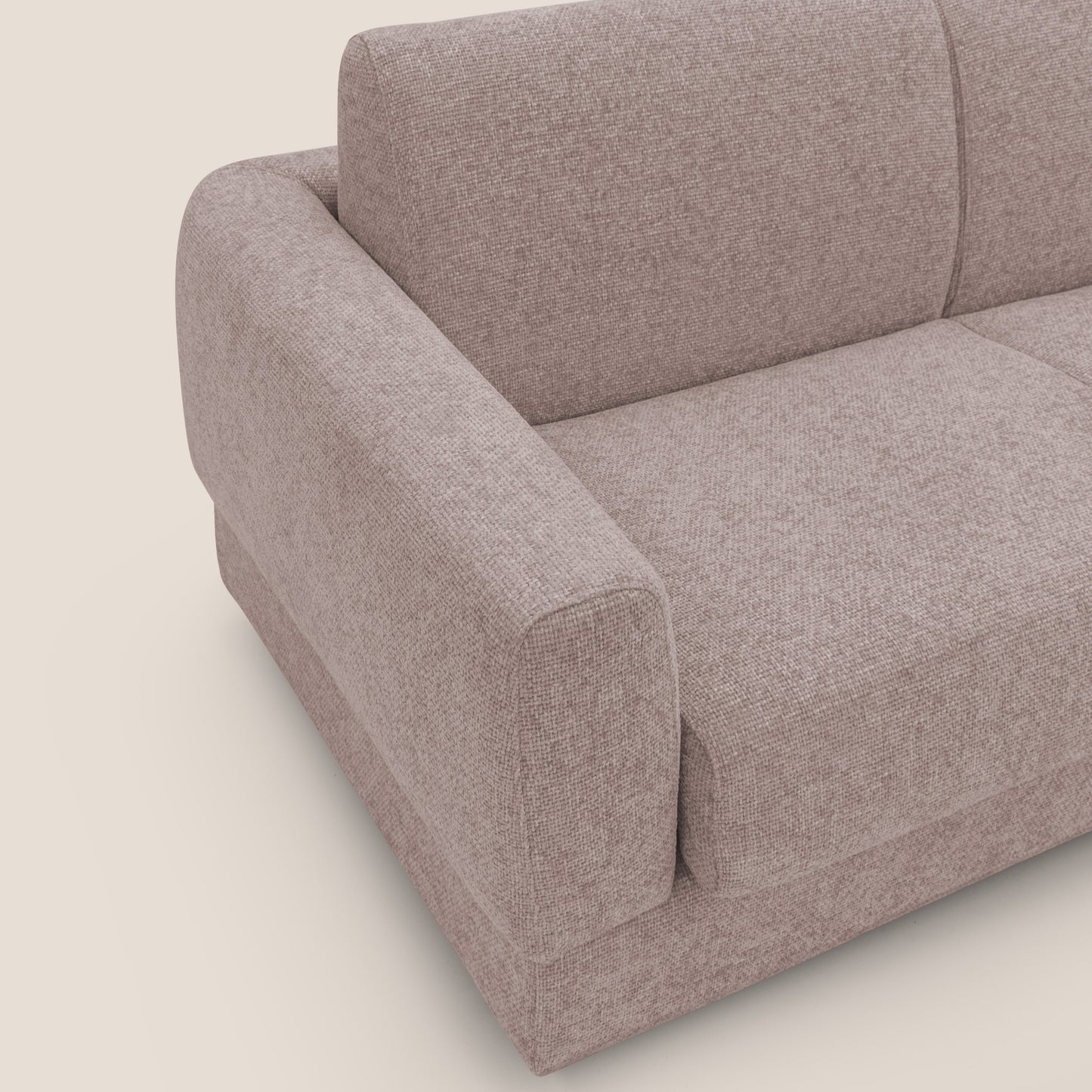 Happy Divano letto matrimoniale con materasso h18 cm in tessuto impermeabile T10 rosa 