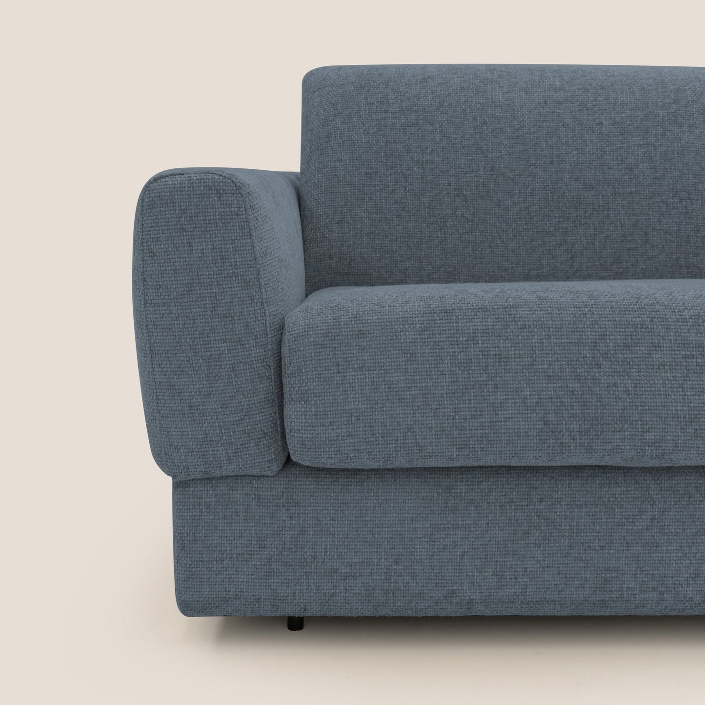 Happy Divano letto matrimoniale con materasso h18 cm in tessuto impermeabile T10 blu 