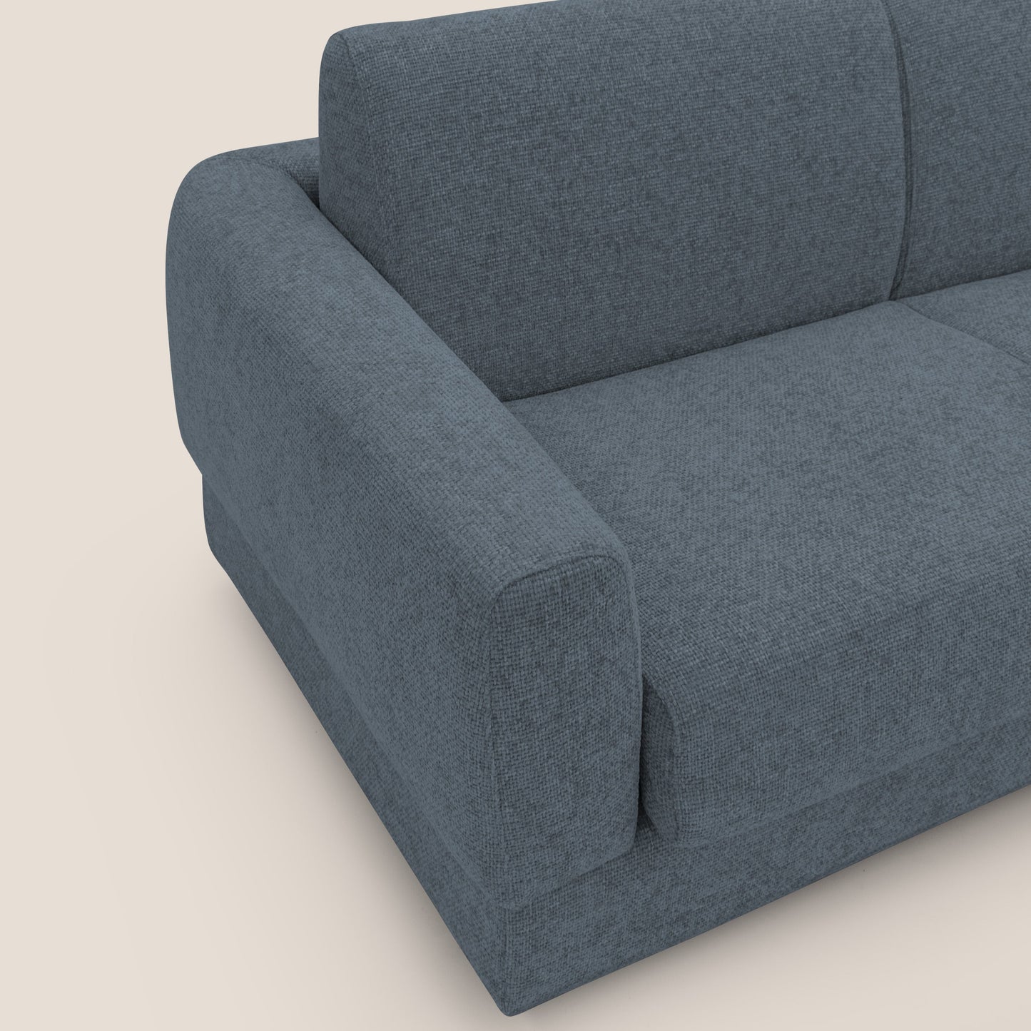 Happy Divano letto matrimoniale con materasso h18 cm in tessuto impermeabile T10 blu 