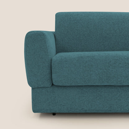 Happy Divano letto matrimoniale con materasso h18 cm in tessuto impermeabile T10 petrolio 