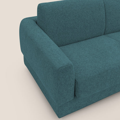 Happy Divano letto matrimoniale con materasso h18 cm in tessuto impermeabile T10 petrolio 