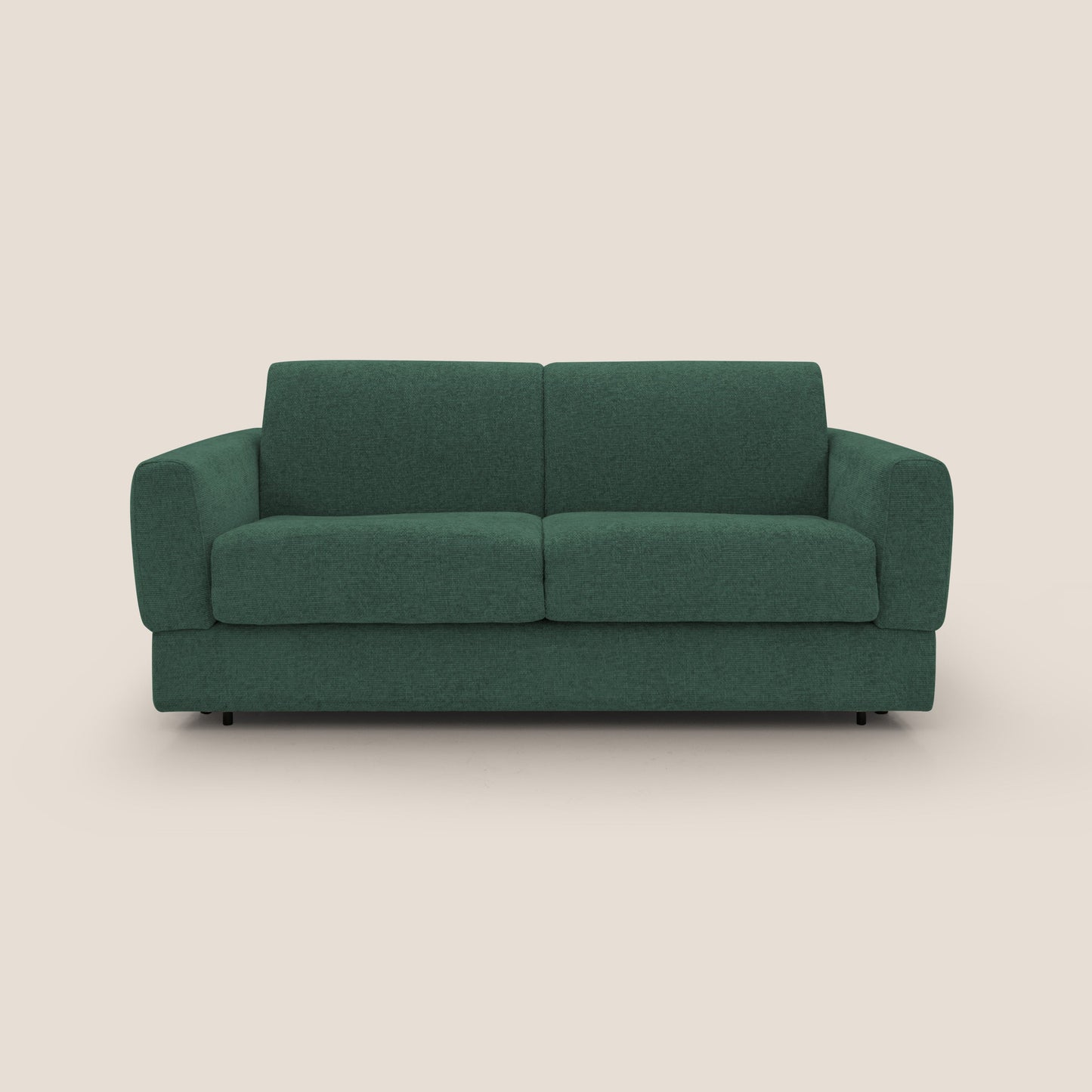 Happy Divano letto matrimoniale con materasso h18 cm in tessuto impermeabile T10 verde 