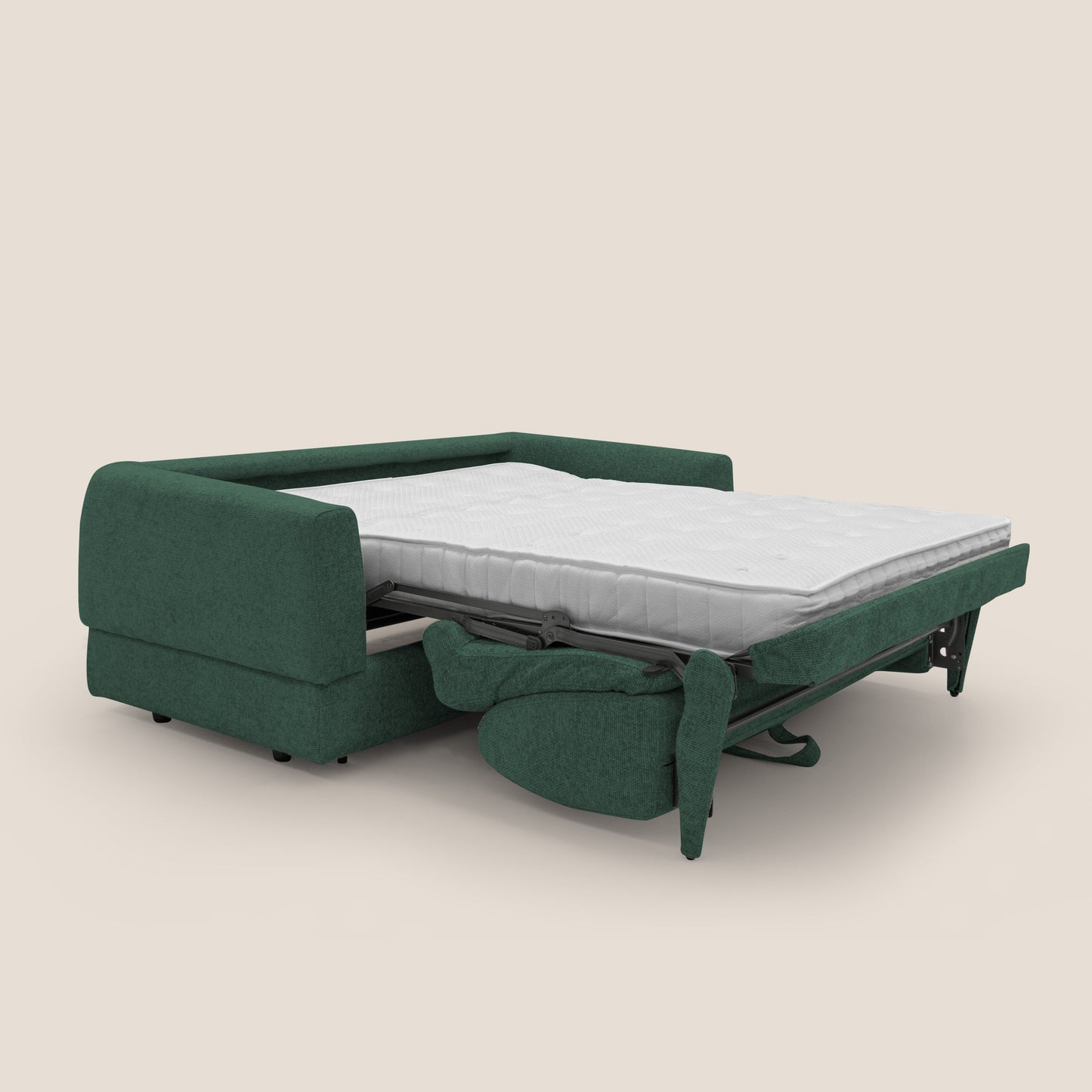 Happy Divano letto matrimoniale con materasso h18 cm in tessuto impermeabile T10 verde 