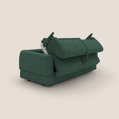 Happy Divano letto matrimoniale con materasso h18 cm in tessuto impermeabile T10 verde 