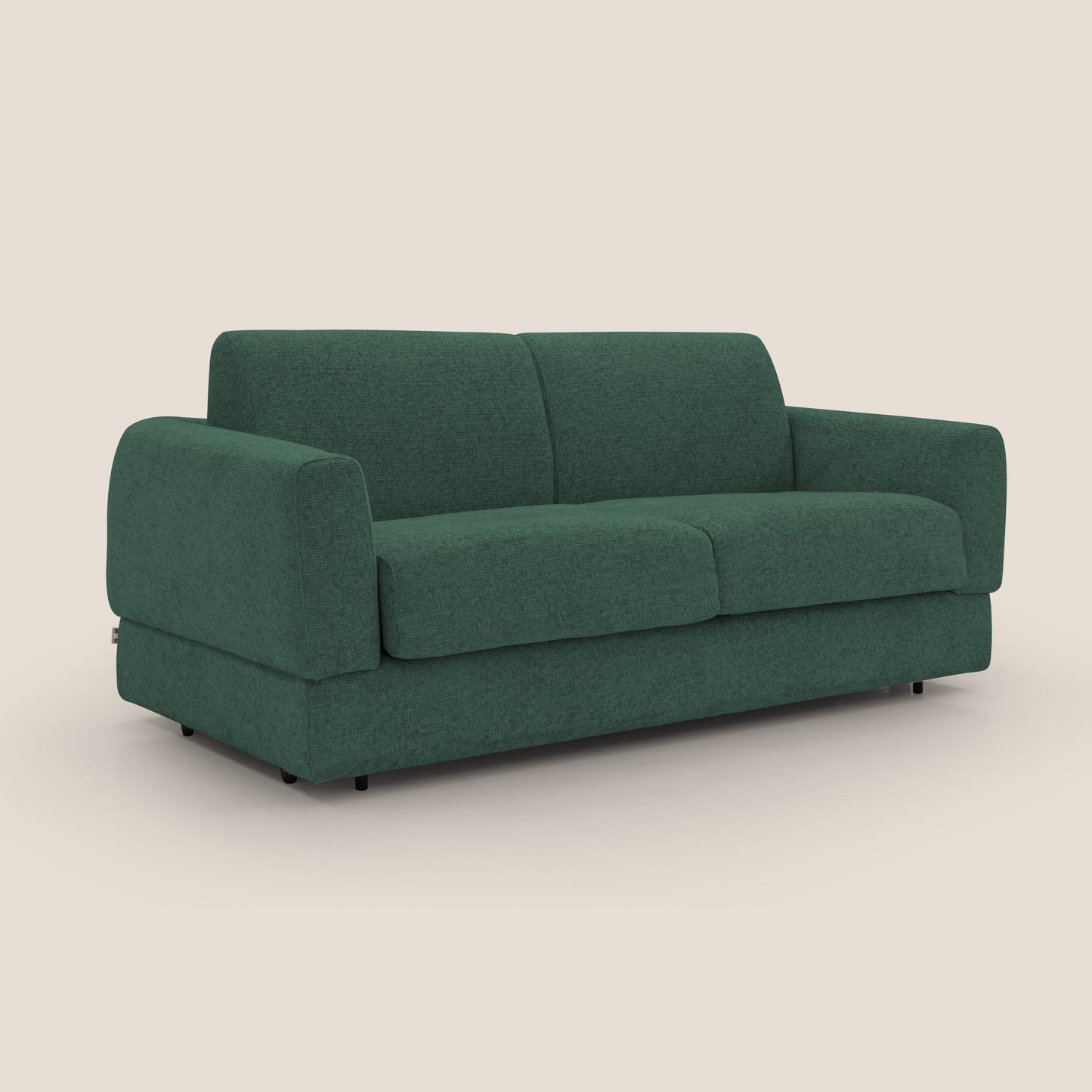 Happy Divano letto matrimoniale con materasso h18 cm in tessuto impermeabile T10 verde 