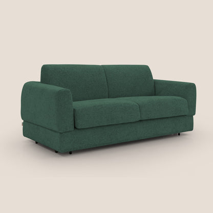 Happy Divano letto matrimoniale con materasso h18 cm in tessuto impermeabile T10 verde 