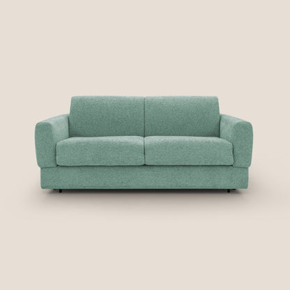 Happy Divano letto matrimoniale con materasso h18 cm in tessuto impermeabile T10 salvia 