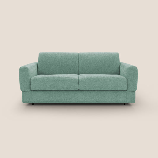 Happy Divano letto matrimoniale con materasso h18 cm in tessuto impermeabile T10 salvia 