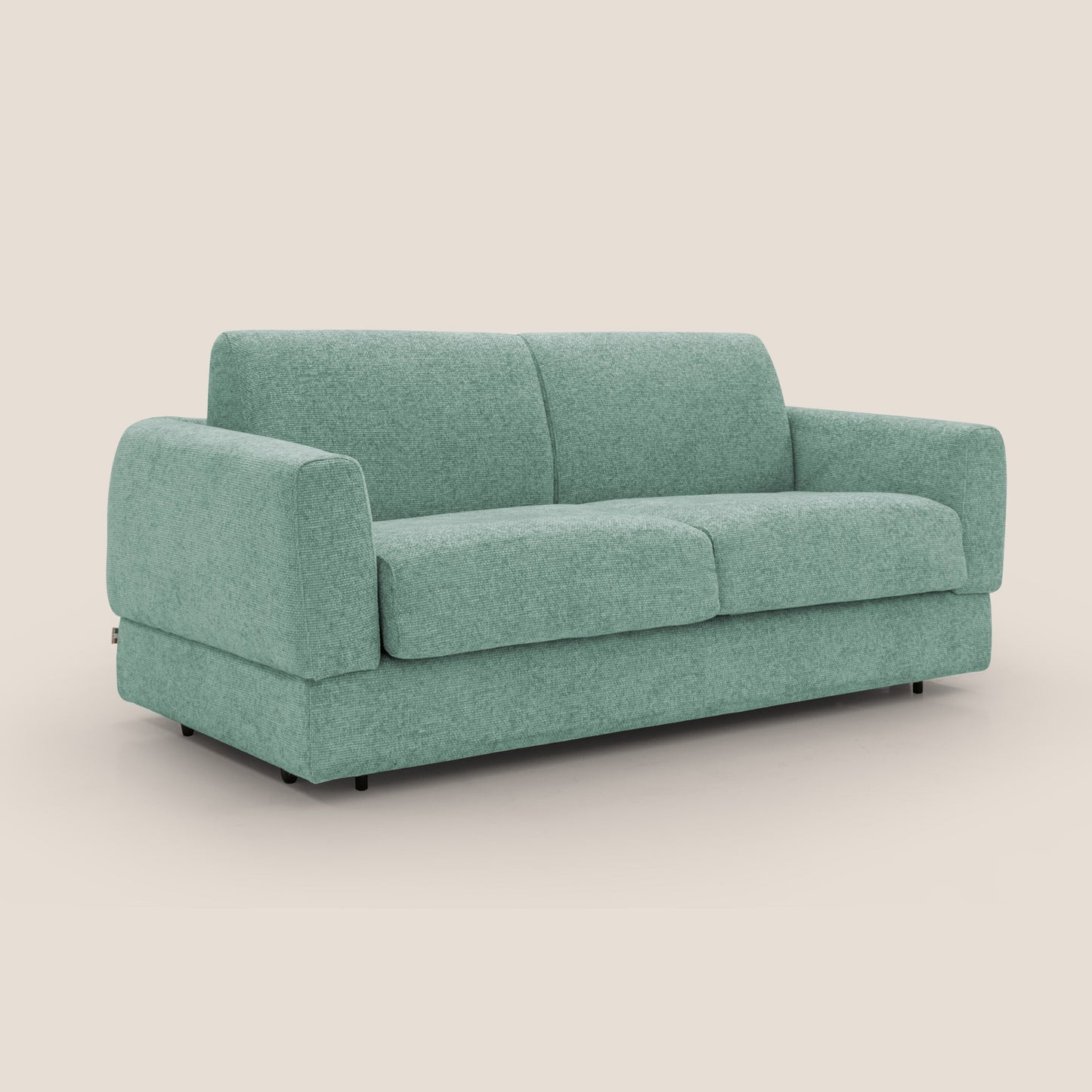 Happy Divano letto matrimoniale con materasso h18 cm in tessuto impermeabile T10 salvia 