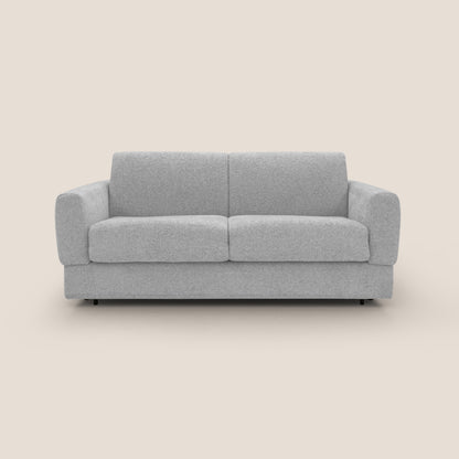 Happy Divano letto matrimoniale con materasso h18 cm in tessuto impermeabile T10 grigio chiaro 