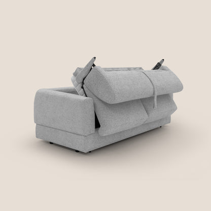 Happy Divano letto matrimoniale con materasso h18 cm in tessuto impermeabile T10 grigio chiaro 