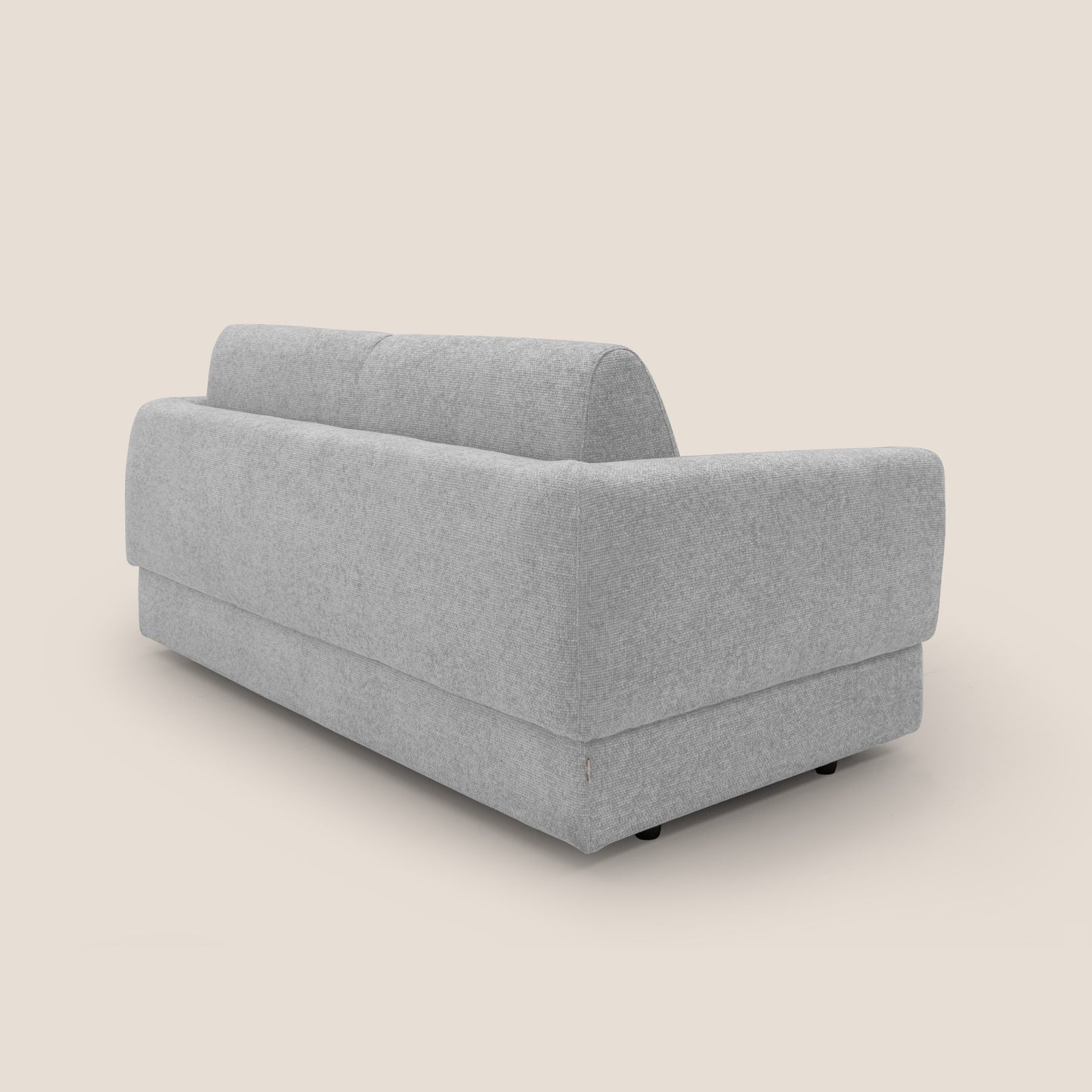 Happy Divano letto matrimoniale con materasso h18 cm in tessuto impermeabile T10 grigio chiaro 